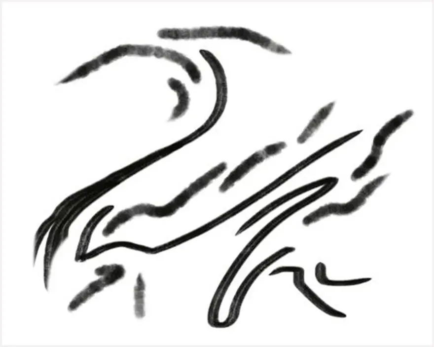 盾ガミをなびかせる馬02-mini-線画