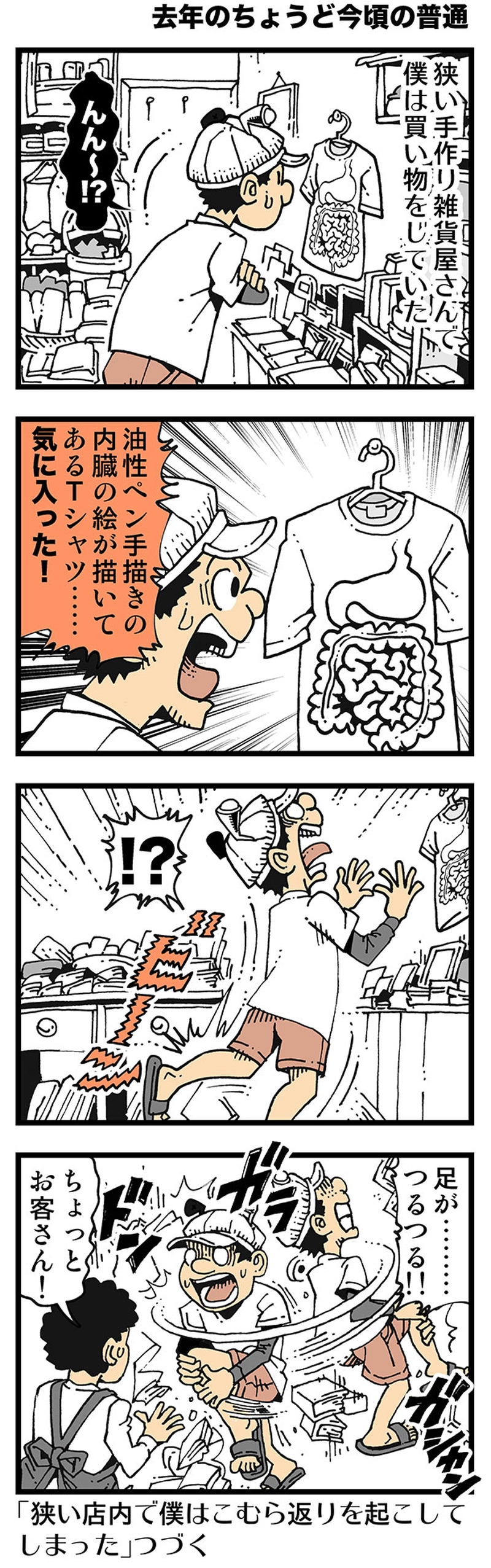 【去年のちょうど今頃の普通】Ｔシャツに内蔵