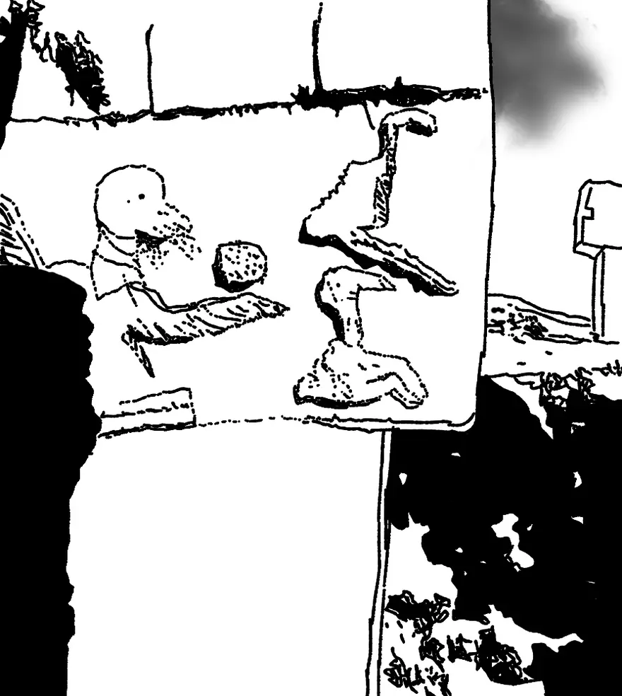 トルコ・コバクルの巨石碑の彫刻