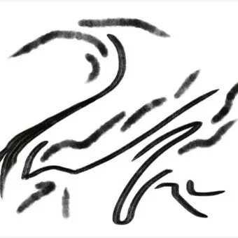 盾ガミをなびかせる馬02-mini-線画
