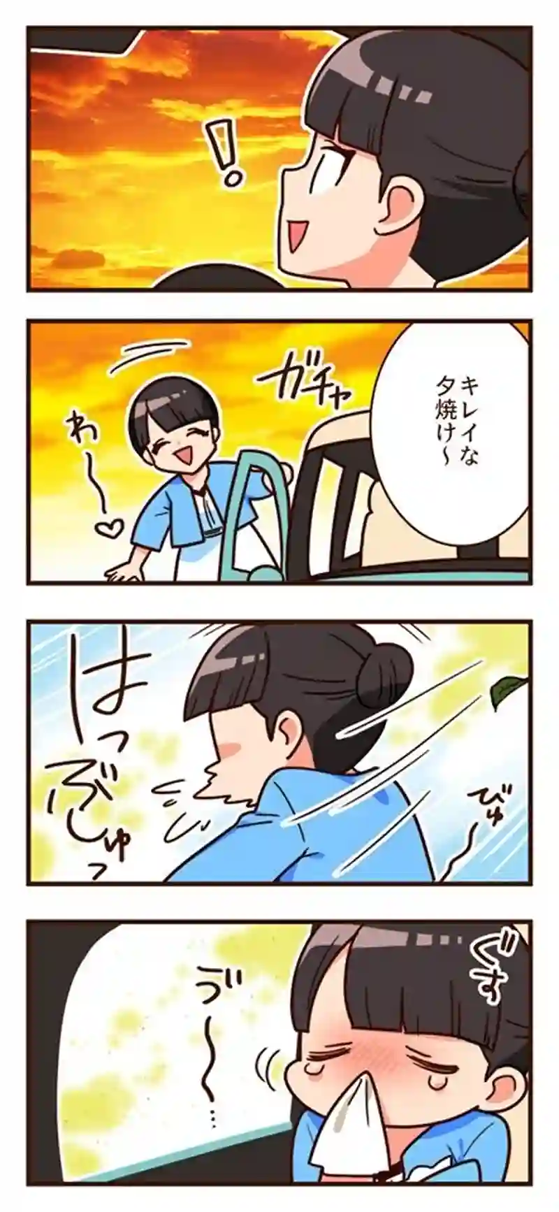夕焼けと花粉症