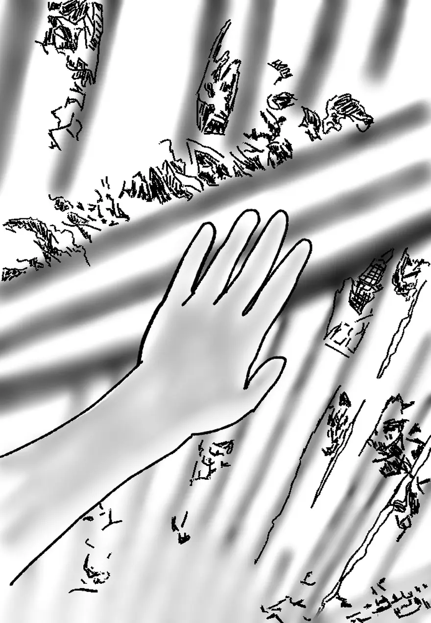手、そして一つひとつの掘った跡