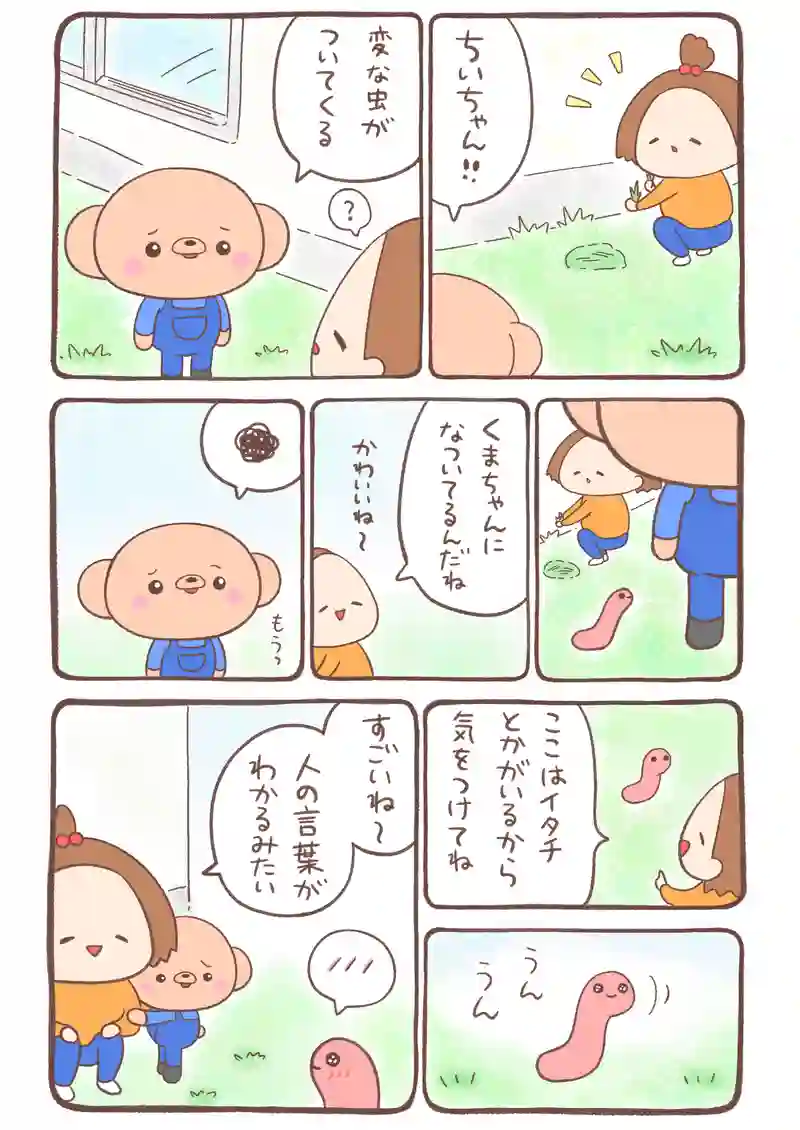 夕焼け色のイモムシとくまちゃん《1》