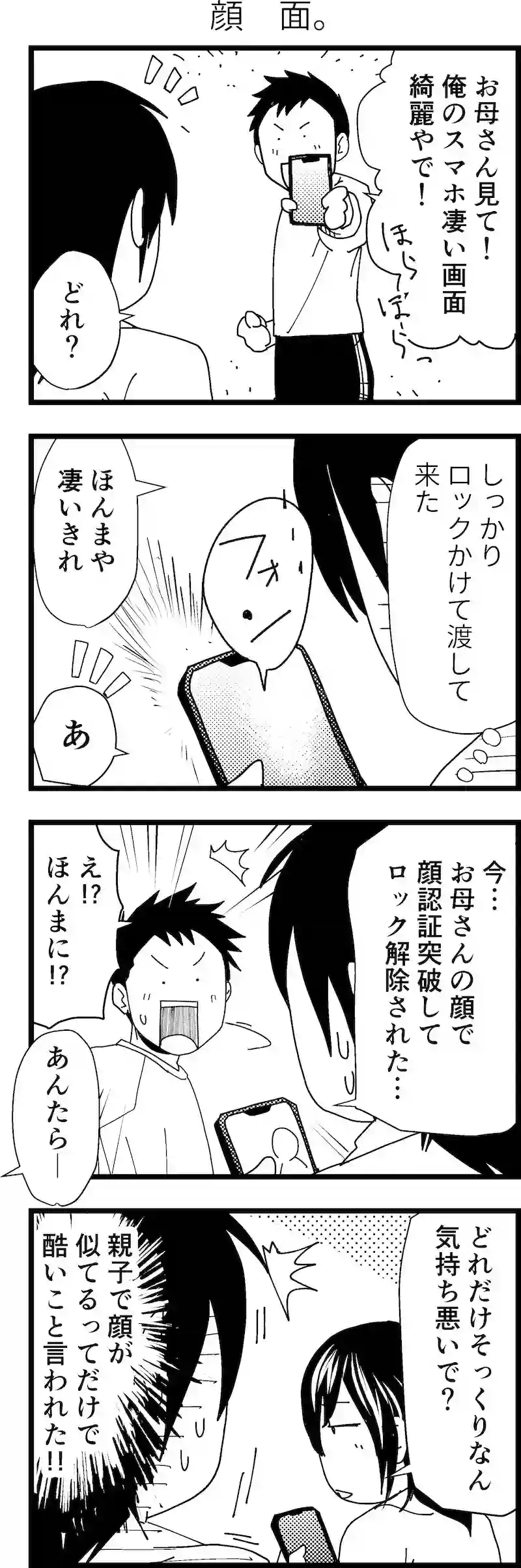 顔面。